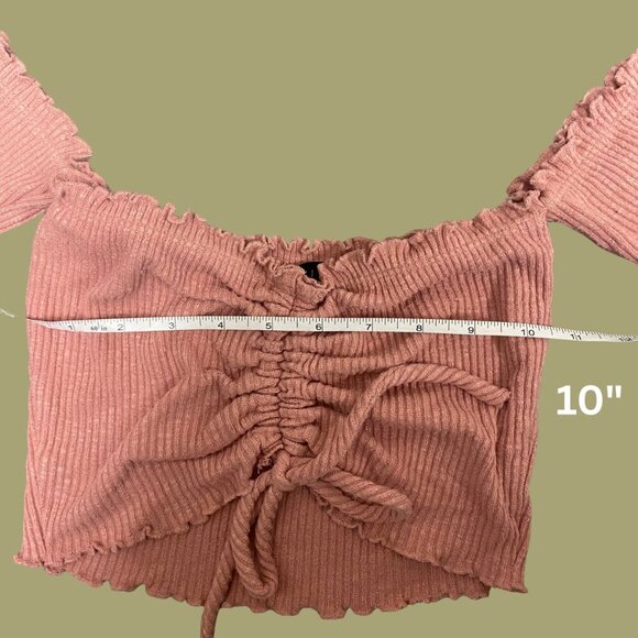Kanji Pink Off-Shoulder Ruched Crop Top – Size S - Picture 4 of 7